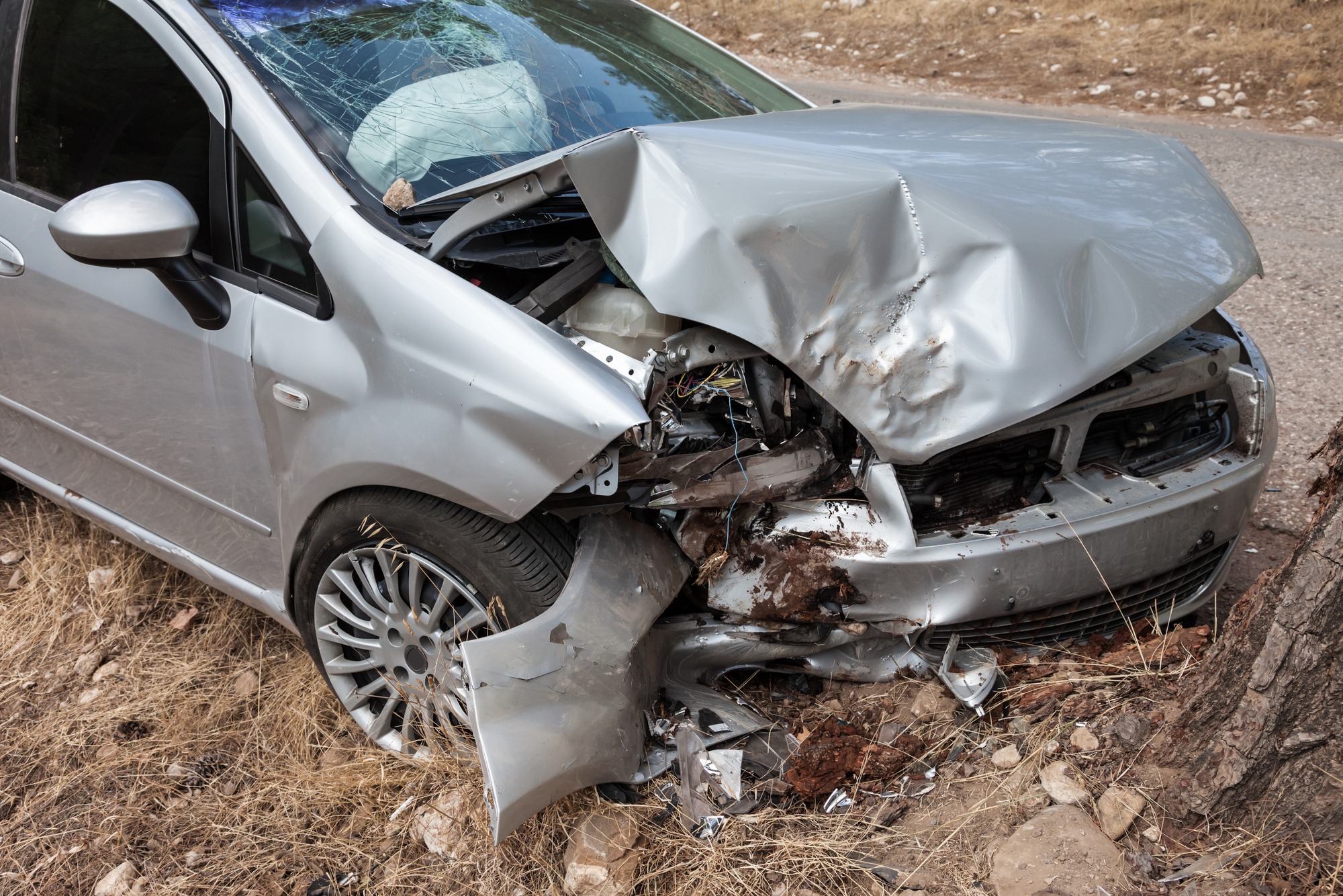 Broken Car Due To Car Collision