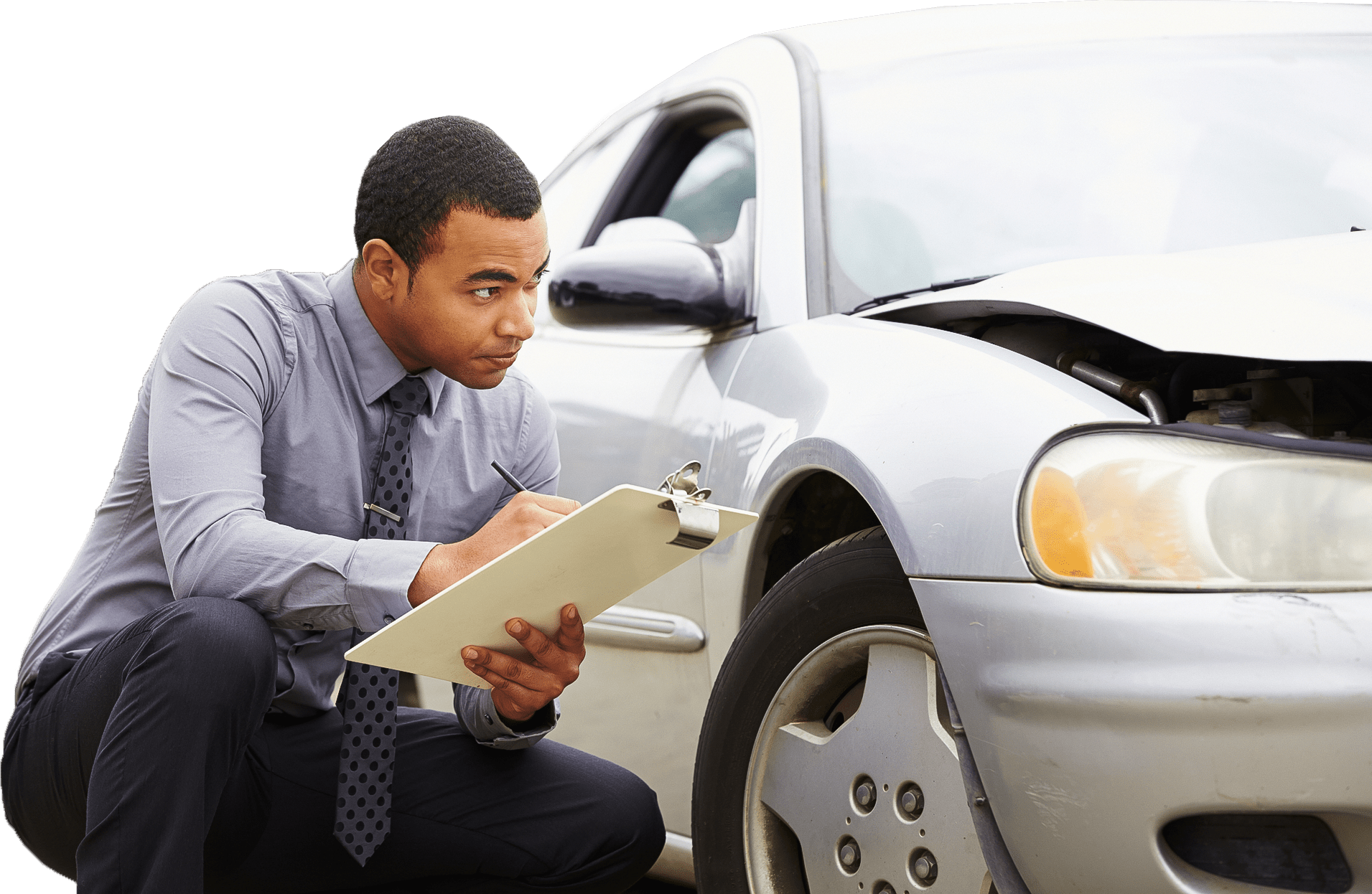 Person Checking The Damages